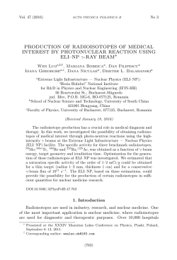 Production of Radioisotopes of Medical Interest by - ELI-NP