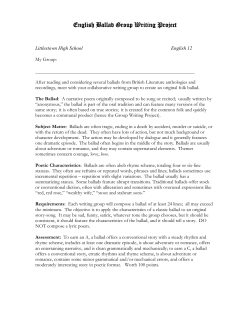 English Ballad Group Writing Project