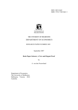 department of economics - University of Melbourne