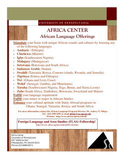 African Language Offerings - AFST - africa