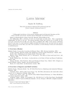 Latin Meter - OpenStax CNX