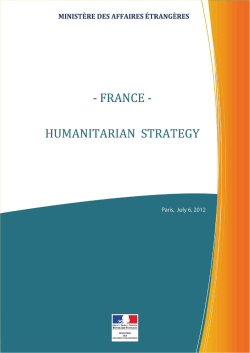 French Humanitarian Strategy 2012-2017