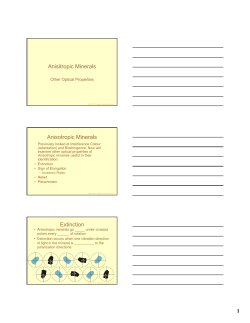 Anisitropic Minerals Anisotropic Minerals Extinction