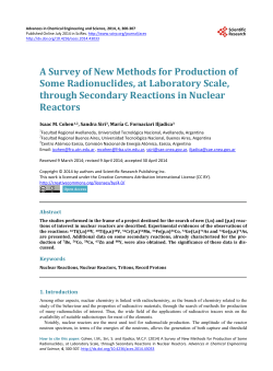 A Survey of New Methods for Production of Some Radionuclides, at