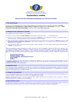 De Facto Application Explanation Leaflet