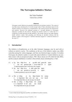 The Norwegian Infinitive Marker