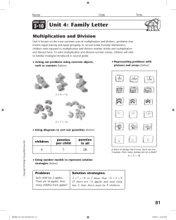 Unit 4: Family Letter