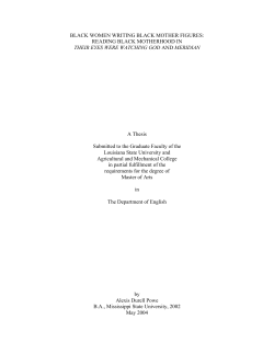 BLACK WOMEN WRITING BLACK MOTHER FIGURES: READING