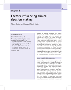 Factors influencing clinical decision making