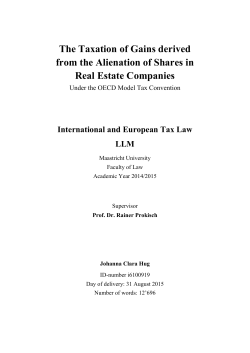 The Taxation of Gains derived from the Alienation of Shares in Real