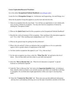Career Exploration/Research Worksheet Go to the online