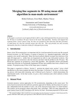 Merging line segments in 3D using mean shift