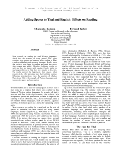 Adding Spaces to Thai and English: Effects on Reading