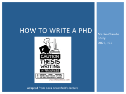 how to write a phd - Imperial College London