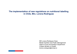 The implementation of new regulations on nutritional labelling in