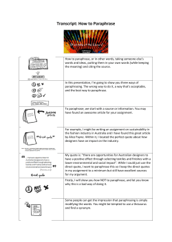 Transcript: How to Paraphrase