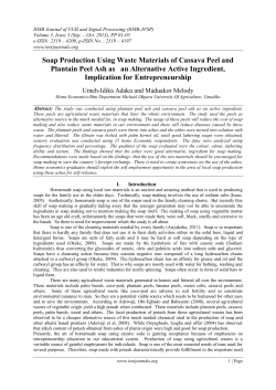 Soap Production Using Waste Materials of Cassava Peel and