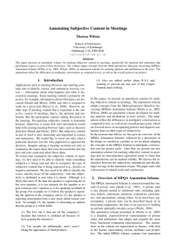 Annotating Subjective Content in Meetings