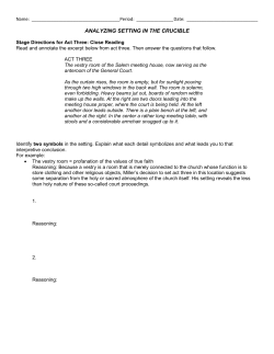 ANALYZING SETTING IN THE CRUCIBLE
