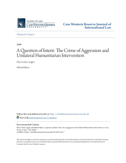 A Question of Intent: The Crime of Aggression and Unilateral