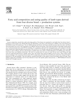 Fatty acid composition and eating quality of lamb types