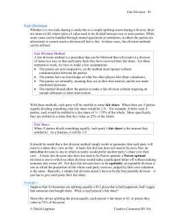 Fair Division - OpenTextBookStore