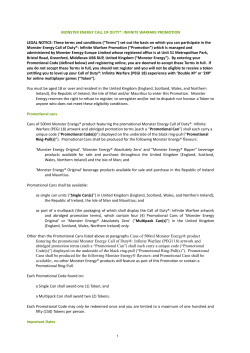 MONSTER ENERGY CALL OF DUTY&reg;: GHOSTS PROMOTION