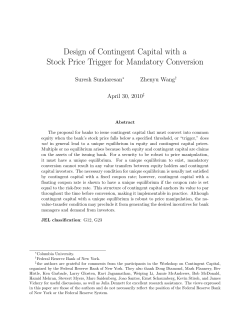 Design of Contingent Capital with a Stock Price Trigger