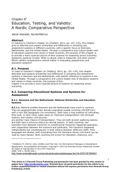 Education, Testing, and Validity: A Nordic