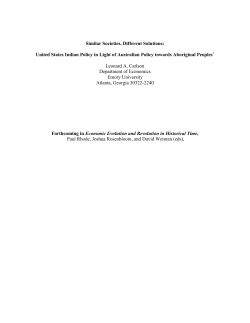 Similar Societies, Different Solutions: United States Indian Policy in
