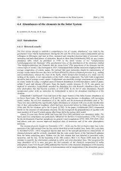 4.4 Abundances of the elements in the Solar System