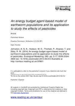 An energy budget agent-based model of earthworm populations and