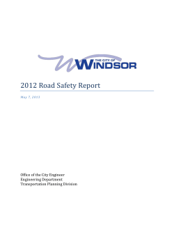 2012 Road Safety Report &ndash; City of Windsor
