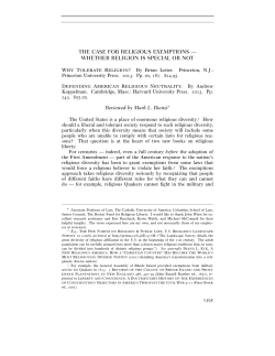 the case for religious exemptions — whether