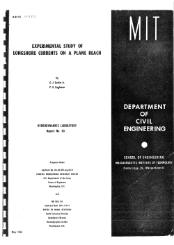 experimental study of longshore&middot; currents on a plane beach