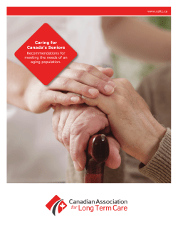 Caring for Canada`s Seniors - Ontario Long Term Care Association