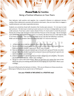 PowerTalk for Families Being a Positive Influence on Your Peers