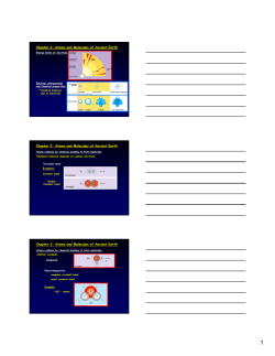 Chapter 2: Atoms and Molecules of Ancient Earth Chapter 2
