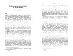 Oral History: From Fact Finding to History Shaping