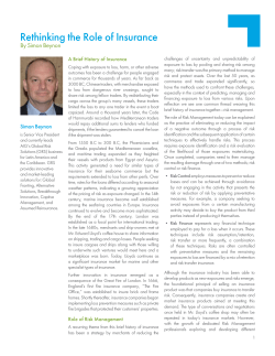 Rethinking the Role of Insurance