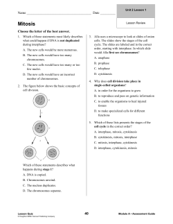 Mitosis - Peoria Public Schools