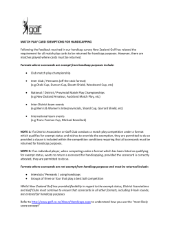 Match Play Card Exemptions for Handicapping