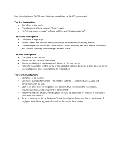 Summary of the four investigations