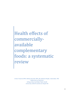 Health effects of commercially- available complementary foods: a