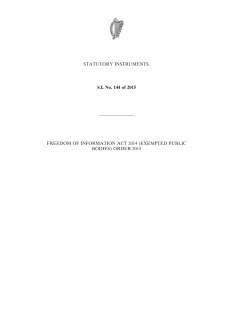 S.I. No. 144 of 2015 Freedom of information act