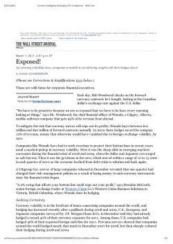 Managing currency exposures in international firms