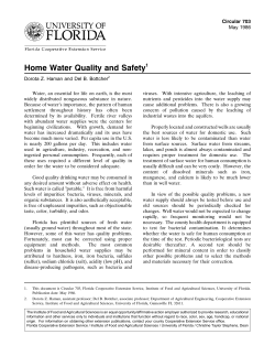 Home Water Quality and Safety