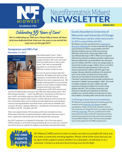 spring 2017 newsletter - Neurofibromatosis Midwest