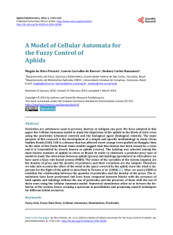 A Model of Cellular Automata for the Fuzzy Control of Aphids