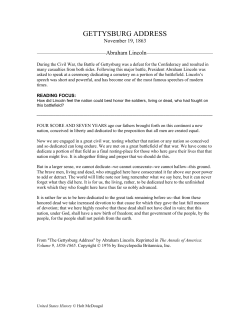 GETTYSBURG ADDRESS
